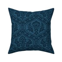 Renaissance Italian "velvet" damask, Prussian blue