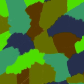 Camouflage Color Block Pattern - Shades of Green 