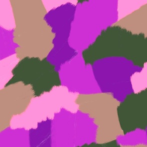 Camouflage Color Block Pattern - Pink, Purple, and Green  