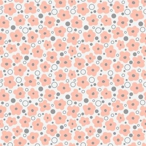 Ditsy Floral Dots, sweet peach, 4 inch