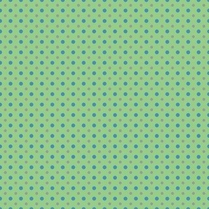 Sweet teal and gray dots on green