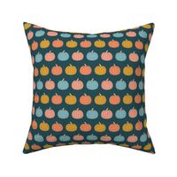 Small Teal Gold Orange Fall Pumpkins Colorful Halloween