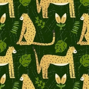 Leopard and Monstera leaves