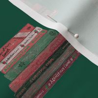 christmas carol bookstack - green background