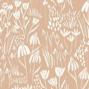 Woodland Floral - Beige Plain Large - Hufton