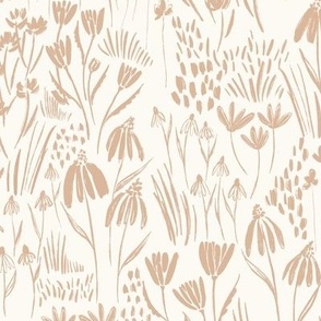 Woodland Floral - Light Beige Plain Large - Hufton