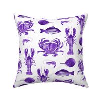 Large Purple Crustaceans on White