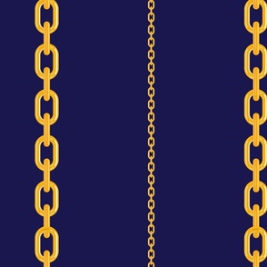Gold Chain On Royal Navy Blue
