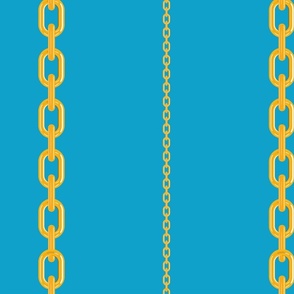 Gold Chain on Calming Blue