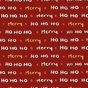 Merry Christmas HO HO HO words  - red