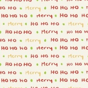 Christmas words, ho ho ho, christmas blender, red & green