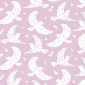 Joyful Birds [pink] large
