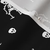 Little skeleton dance halloween skulls and dead bodies day of the dead dia de los muertos horror design black and white monochrome