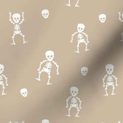 Little skeleton dance halloween skulls and dead bodies day of the dead dia de los muertos horror design spice burnt orange white