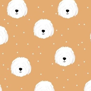 Cute kawaii english sheep dog friends cute puppy kids design honey yellow white