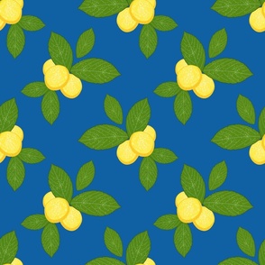 Lovely Lemons - ocean blue, medium