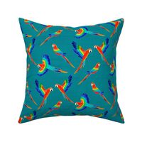 Free Flight - Red Macaw Parrots - Teal - Large Scale