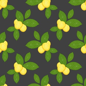 Lovely Lemons - charcoal grey, medium