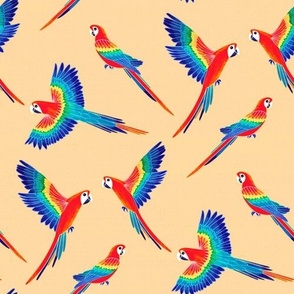 Free Flight - Red Macaw Parrots - Cream - Large Scale