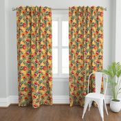 Non-Directional Protea Chintz - Mustard - Large Scale