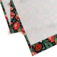 Non-Directional Protea Chintz - Pine Green - Medium Scale