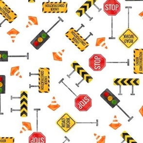 Street signs construction coordinate