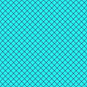 DSC3 - Diagonally Checked Grid in Aqua and Blue