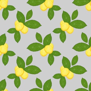 Lovely Lemons - silver grey, medium