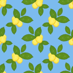 Lovely Lemons - sky blue, medium