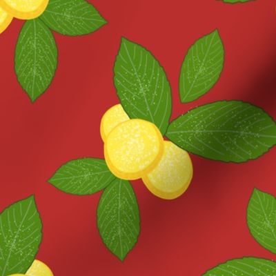 Lovely Lemons - cranberry red, medium