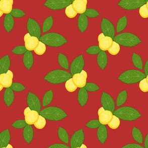 Lovely Lemons - cranberry red, medium