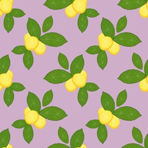 Lovely Lemons - dusky mauve, medium