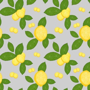 Luscious Lemons - silver grey, medium