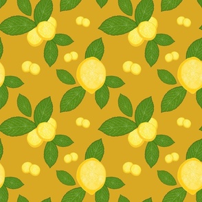 Luscious Lemons - antique gold, medium