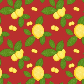 Luscious Lemons - cranberry red, medium