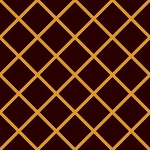 DSC7  - Medium - Diagonally Checked Grid in Brown and Gold - Coordinate for all DSC7 Designs