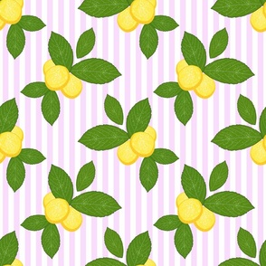 Lovely Lemons - cotton candy stripe, medium