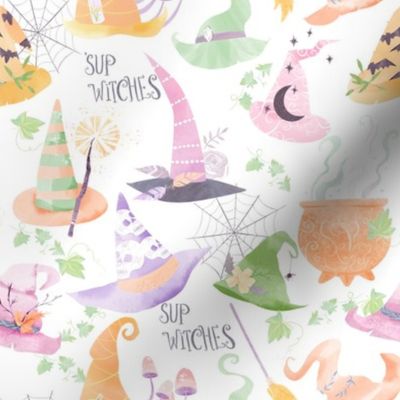 'sup Witches -Pastel  Halloween - 8 inch small repeat