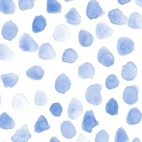 Baby blue whimsical dots - watercolor bue spots a440