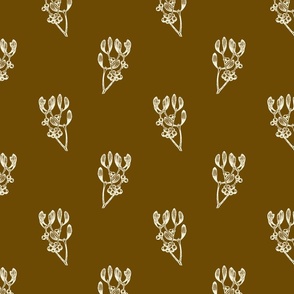 Mistletoe toile, cream Cosmic Latte on Cocoa Brown