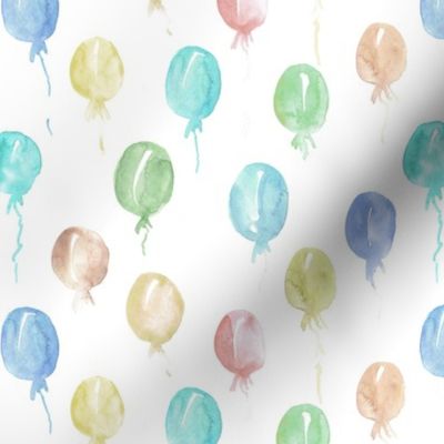 fairytale balloons - watercolor neutral balloon design for nursery, baby a447