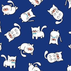 Cats in Blue - Large Scale