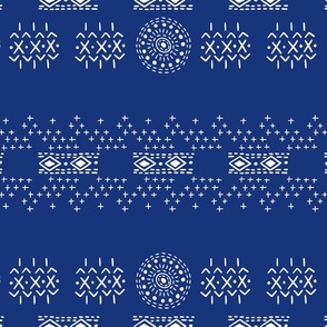 Blue Ethnic Lines Large Scale