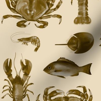 Large Crustaceans, Sepia Tones