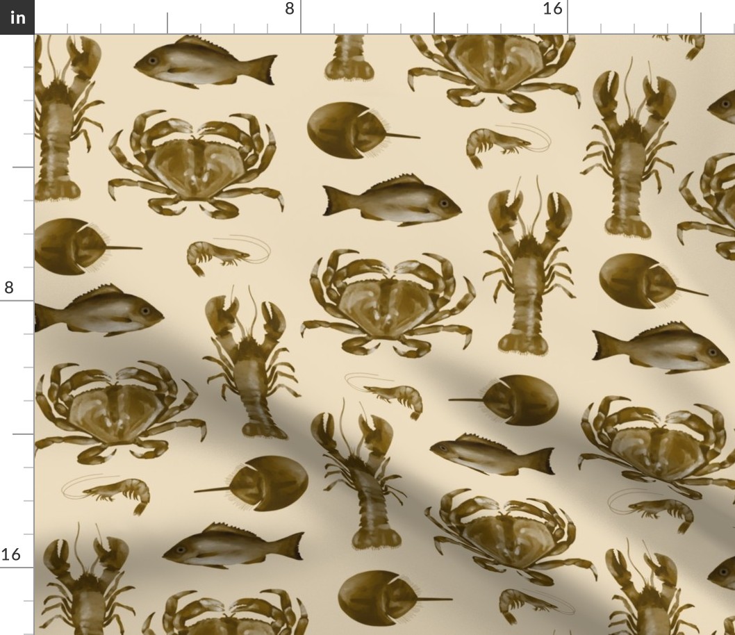 Large Crustaceans, Sepia Tones