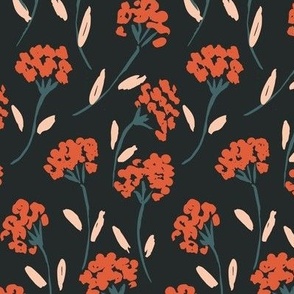 Painted flower bunch meadow - black // Small scale