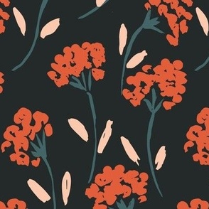 Painted flower bunch meadow - black // Mediumscale