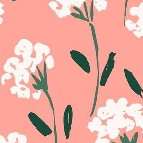 Painted flower bunch meadow - bubblegum pink// Big scale