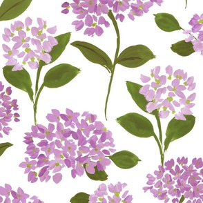 Purple Hydrangea Pattern Large