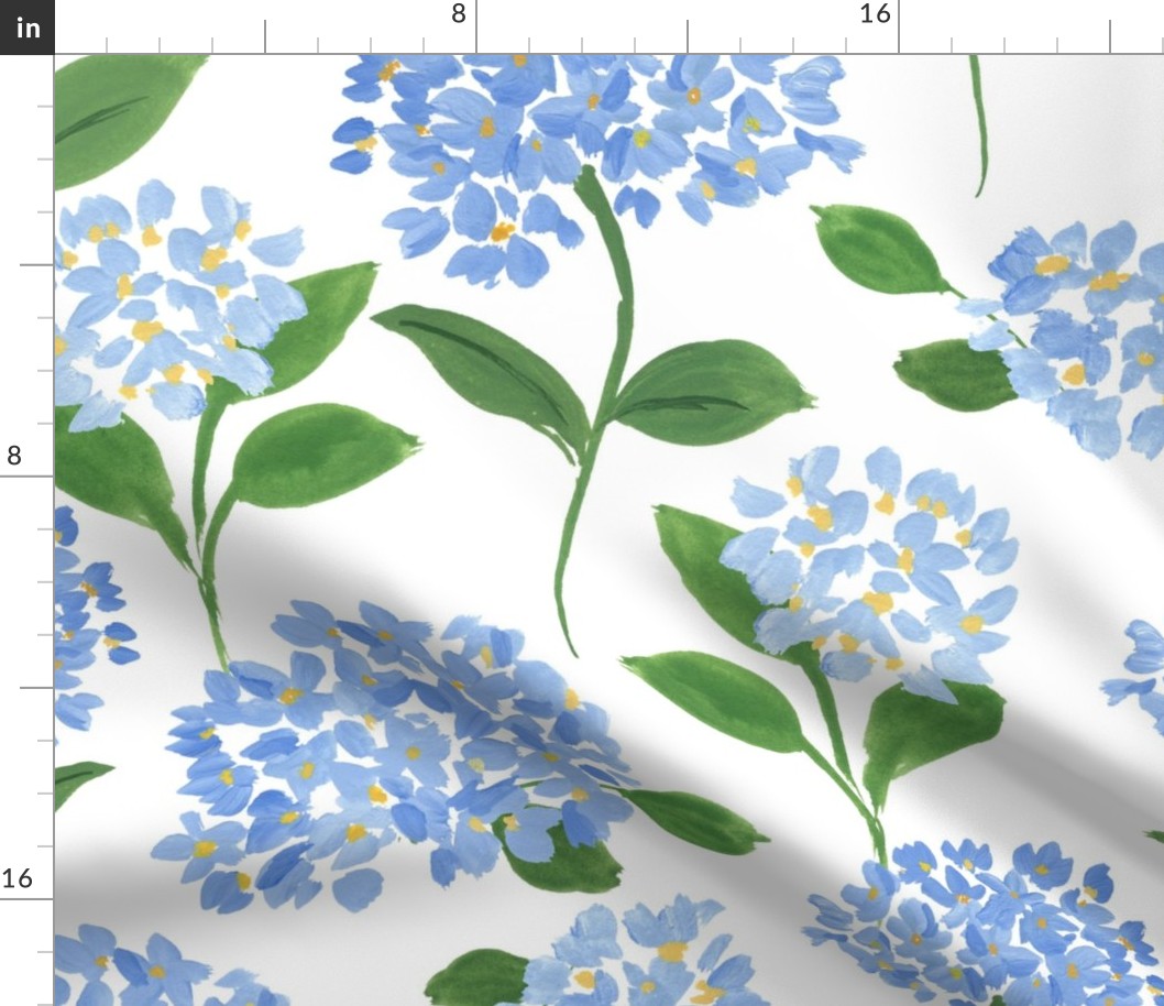 Blue Hydrangea Pattern Large